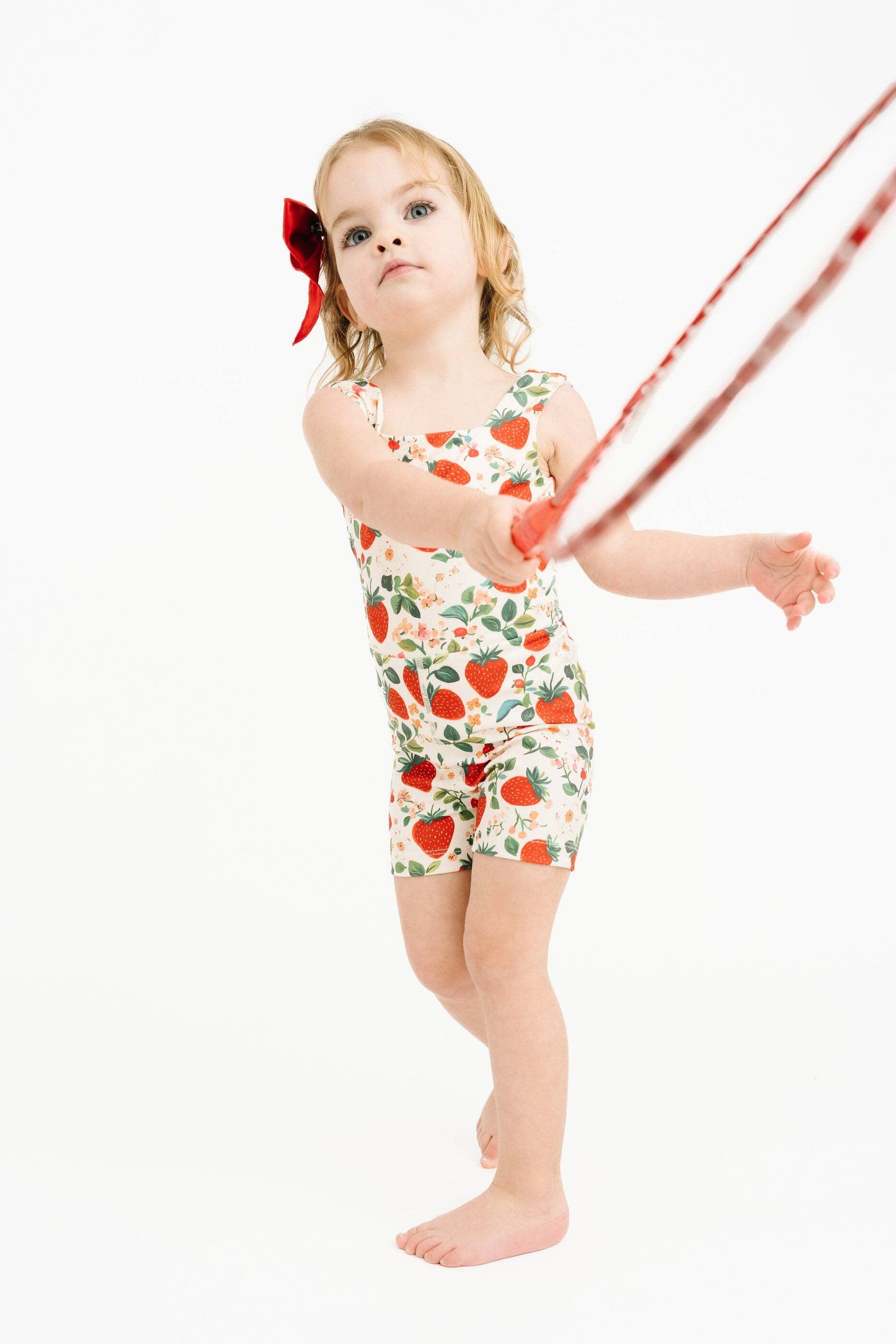 Vintage Strawberry Athletic Romper