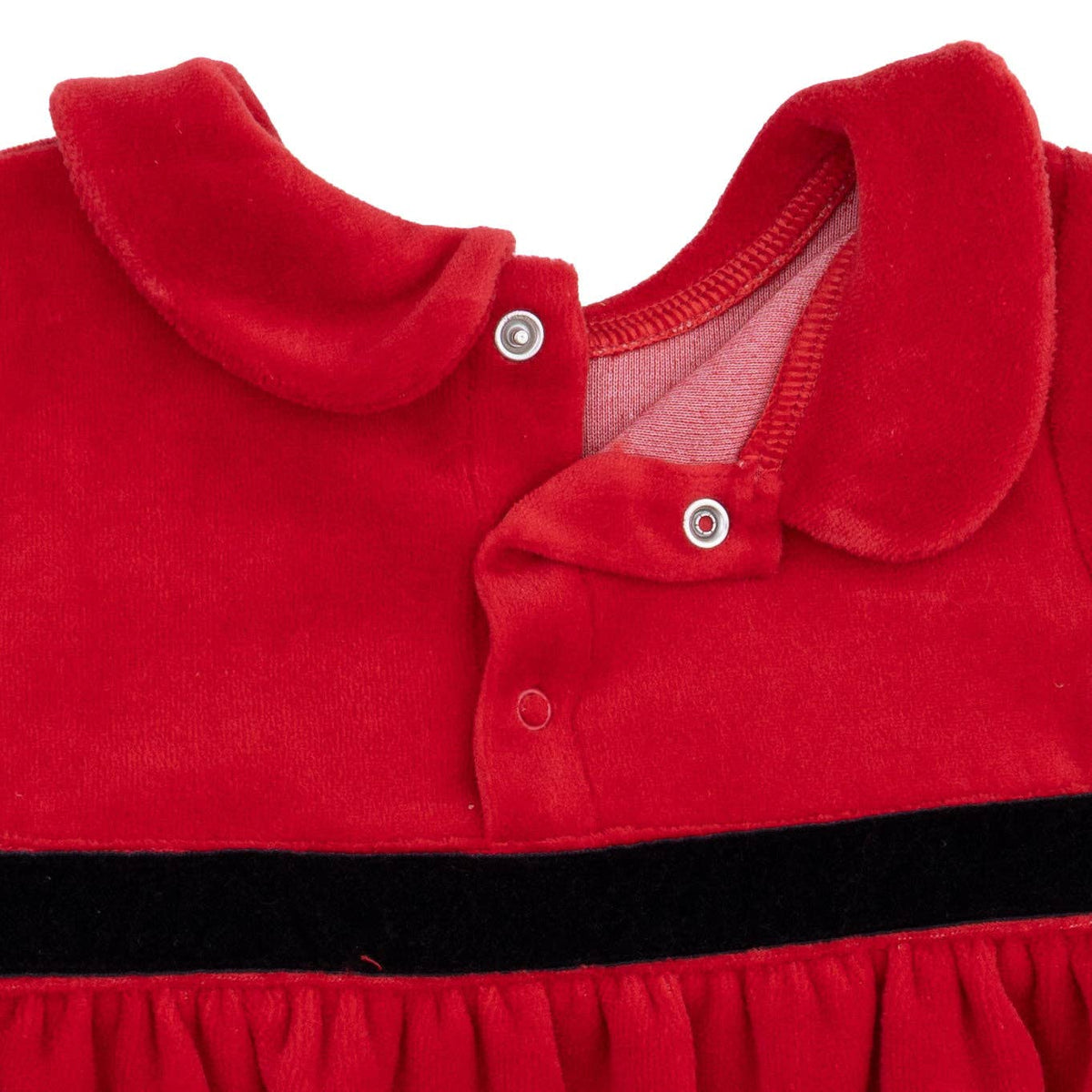 Velour Holiday Red - Velour Bubble with Peter Pan Collar, view 3