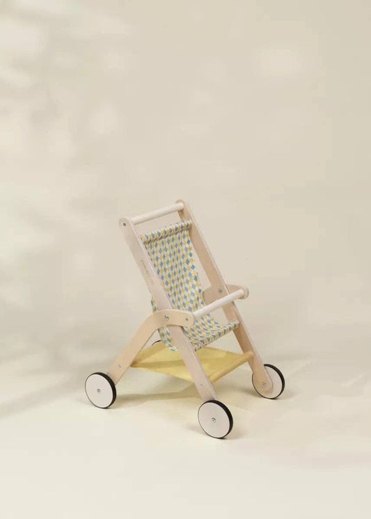 Coco Village wooden doll stroller for pretend play