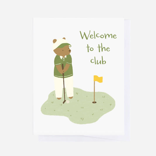 "Welcome to the Club" Golf Bear Greeting Card