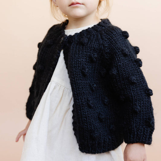 Popcorn Cardigan in Black