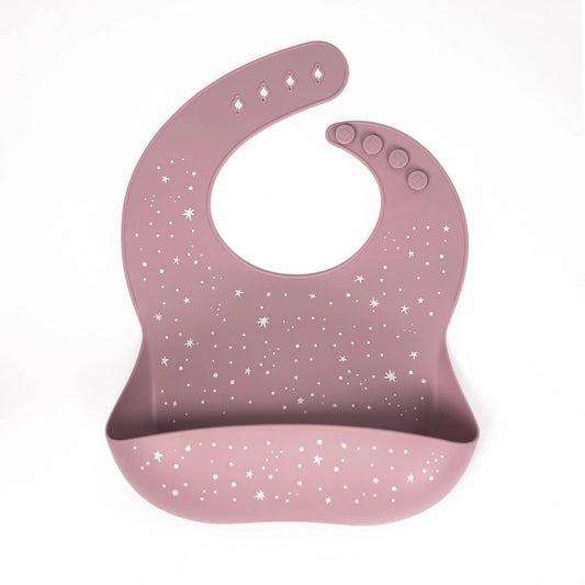 Mauve Star Silicone Bib