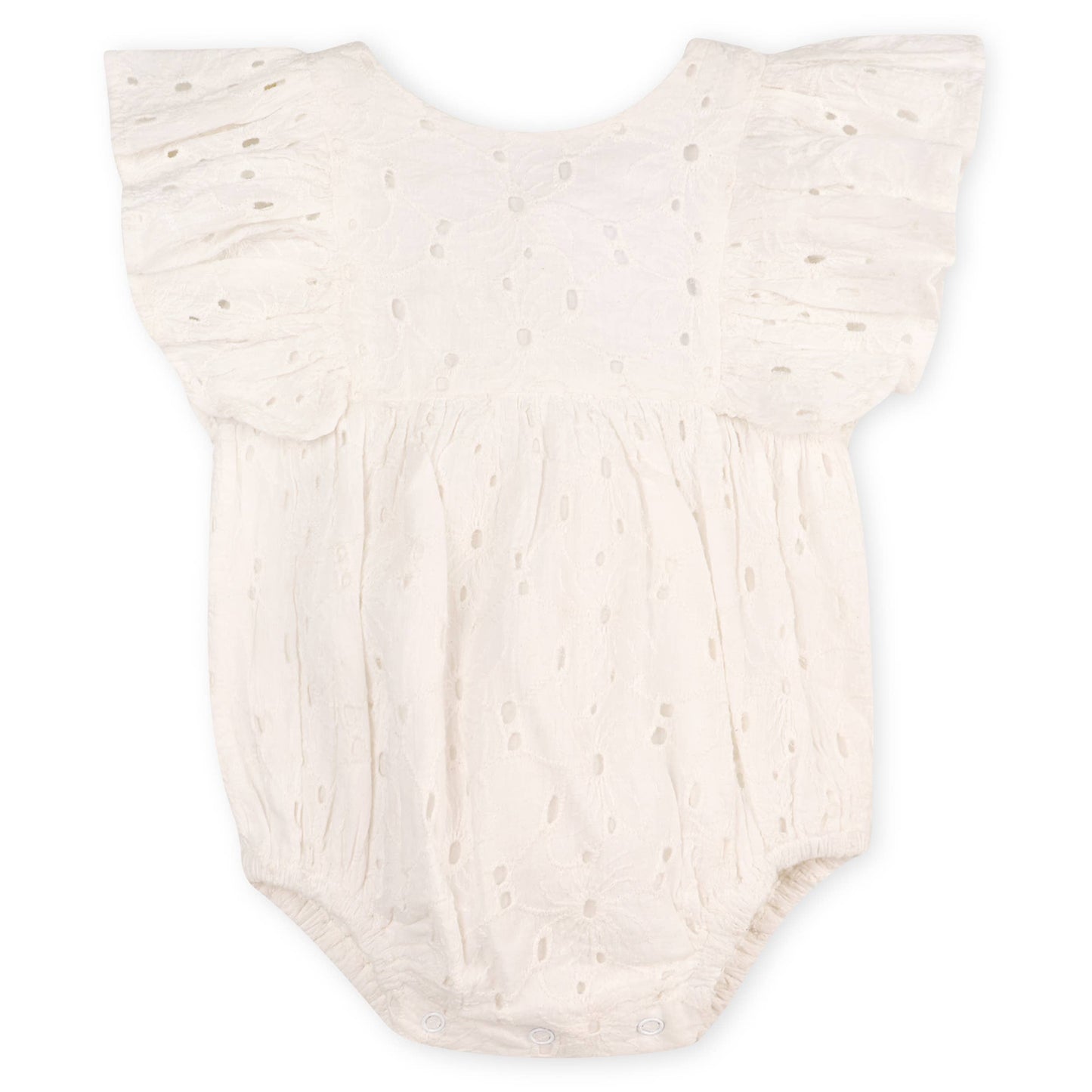 Luna Schiffli Ruffle & Bow Baby Girl Romper