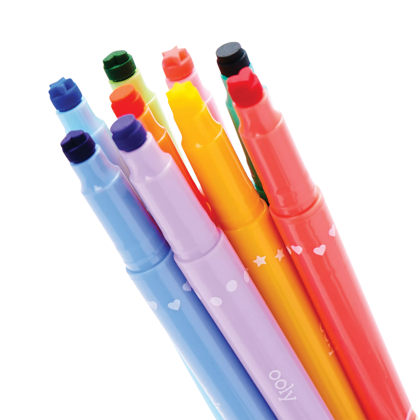 Confetti Stamp Double-Ended Markers - Stamp & Fine Tip - Set of 9