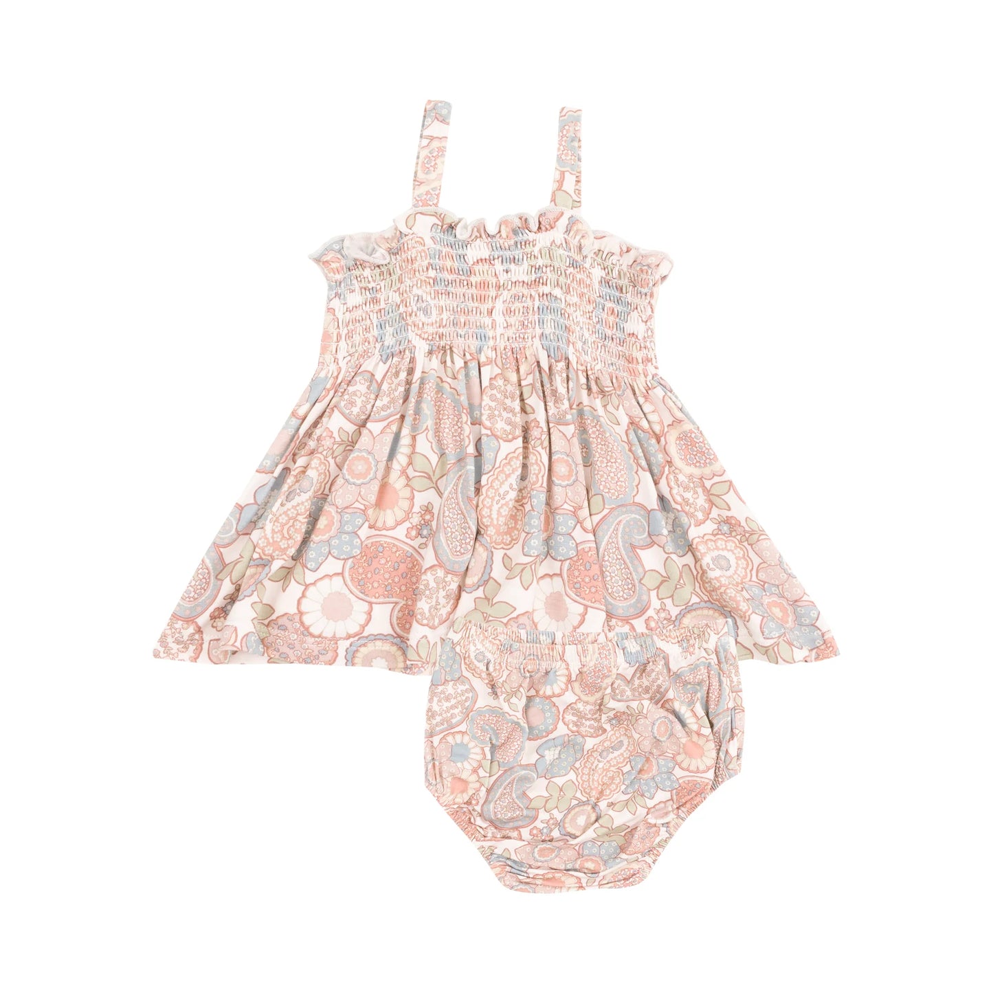 Smocked Top & Bloomer Set - Folk Paisley