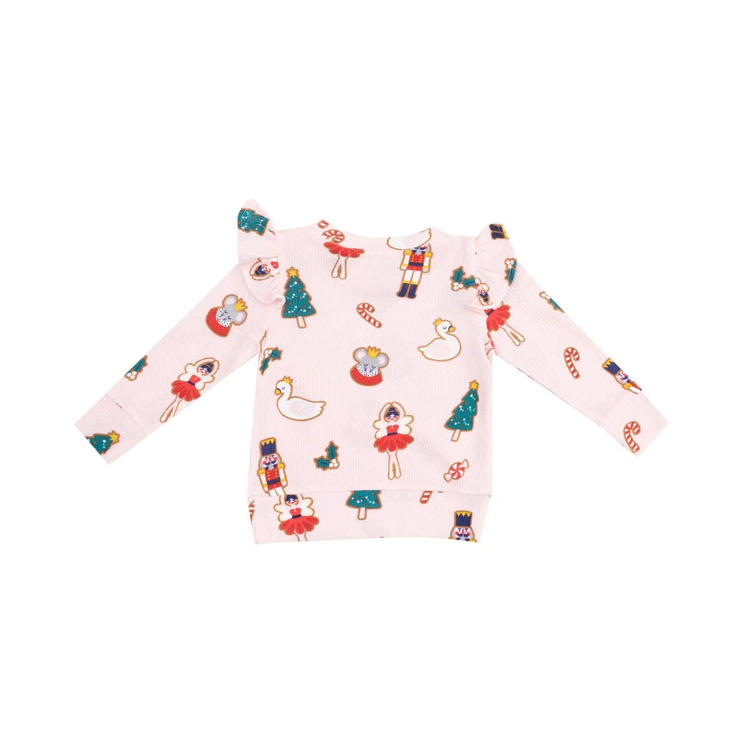 Sugar Plum Fairy Christmas Cookie Pink Ruffle Sweatshirt