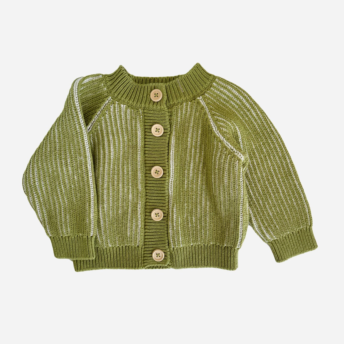 Green Brioche Knit Cardigan