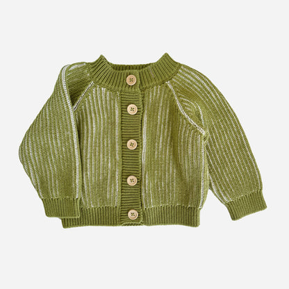 Green Brioche Knit Cardigan