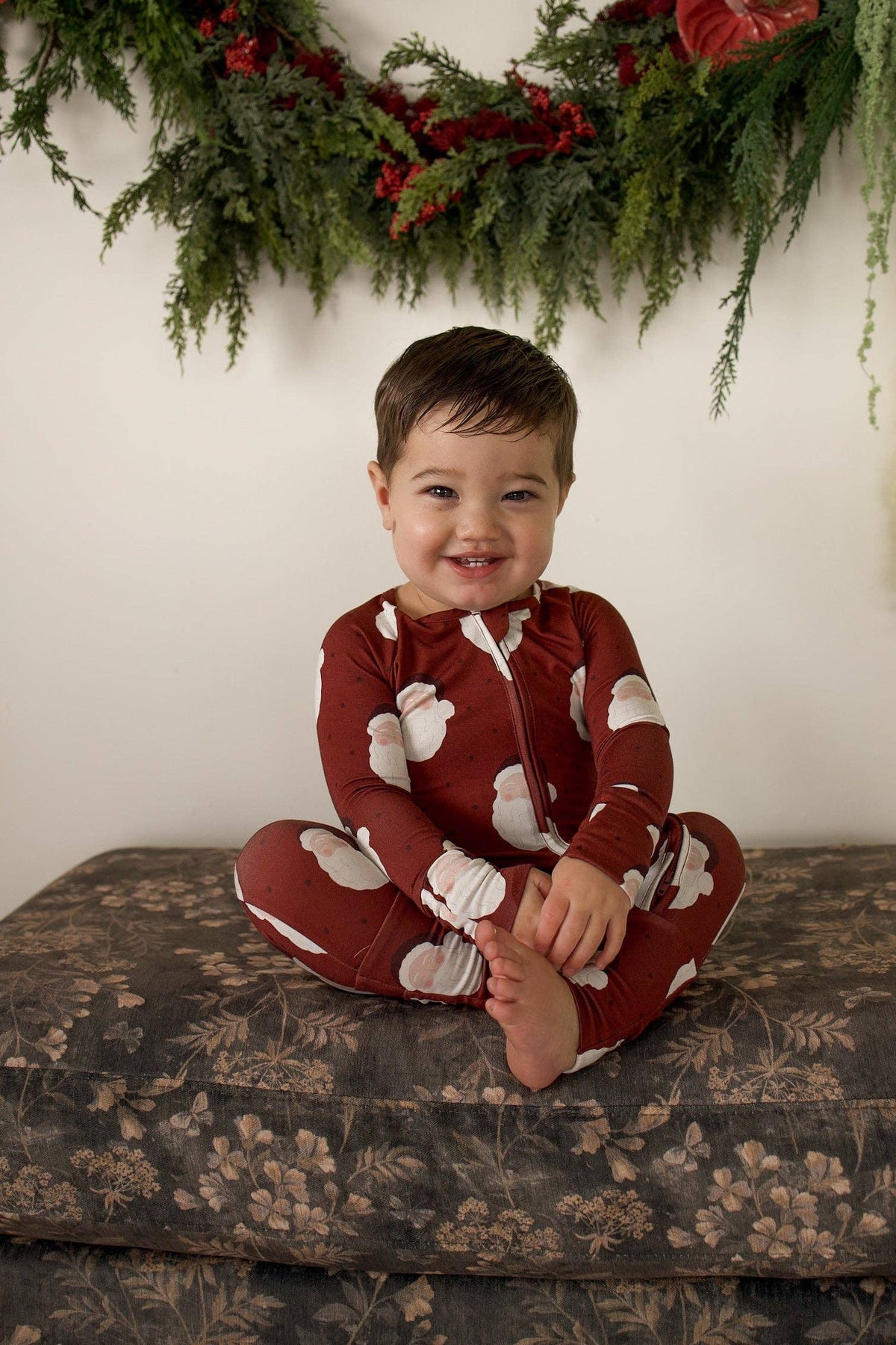 Bamboo Zip Pajamas | Vintage Santa