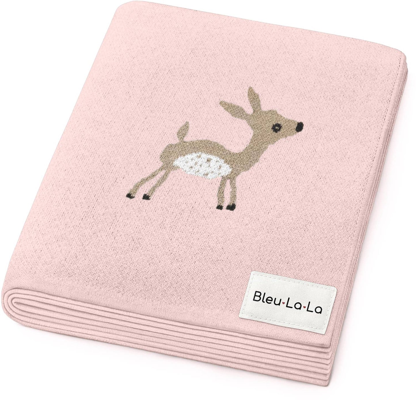 100% Luxury Cotton Swaddle Receiving Baby Blanket - Deer
