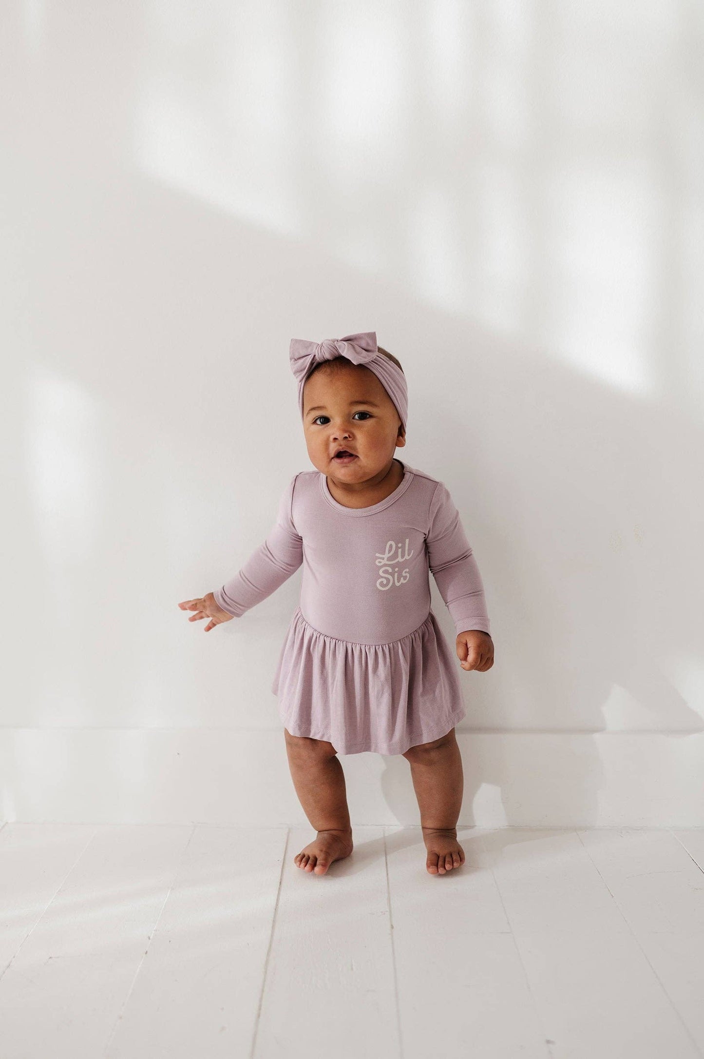 Lil Sis Bodysuit Dress + Headband Set