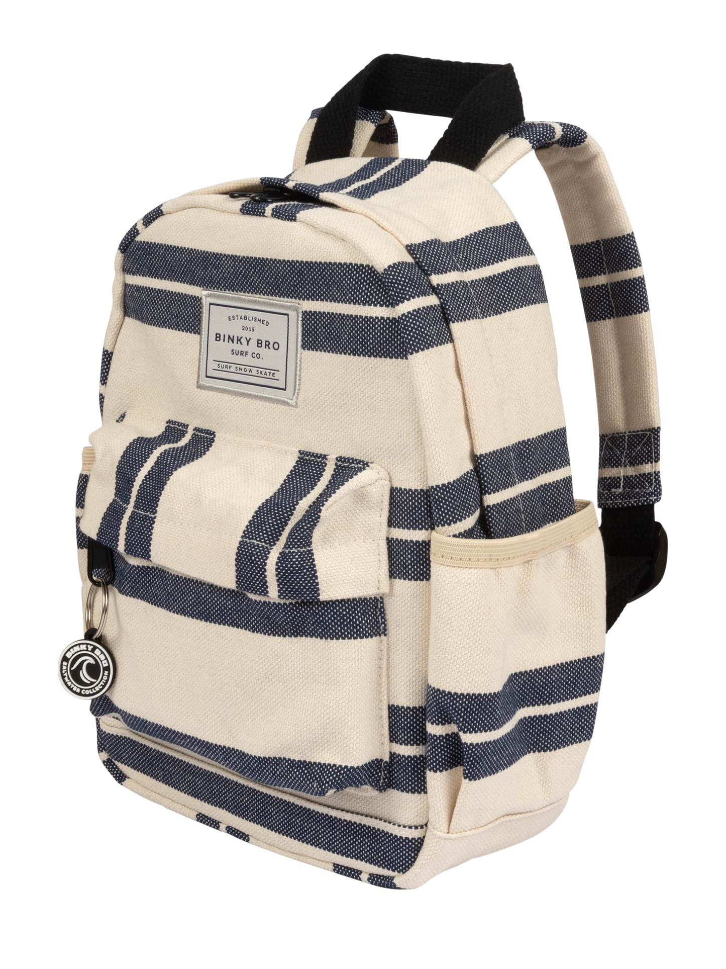 Navy Striped Canvas Toddler Backpack