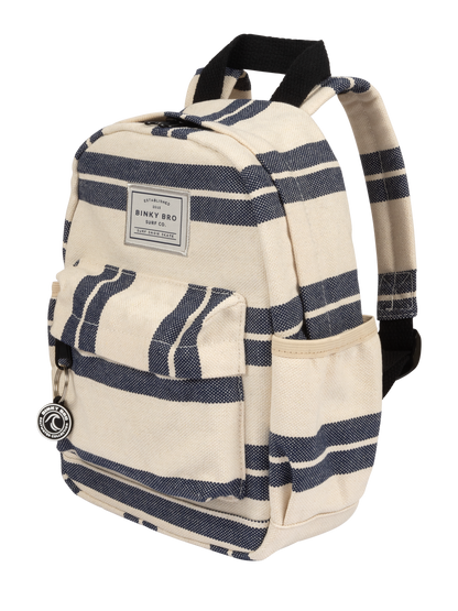 Navy Striped Canvas Toddler Backpack