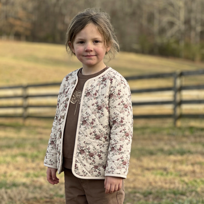 Organic Quilted Buttoned Jacket - Wildrose