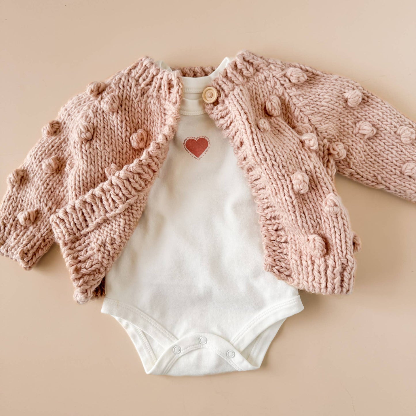 Popcorn Cardigan in Blush
