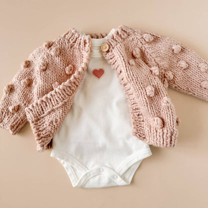 Popcorn Cardigan in Blush