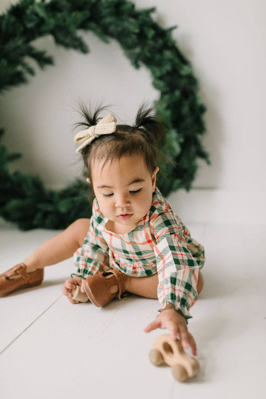 Thalia Poplin Romper in Classic Plaid