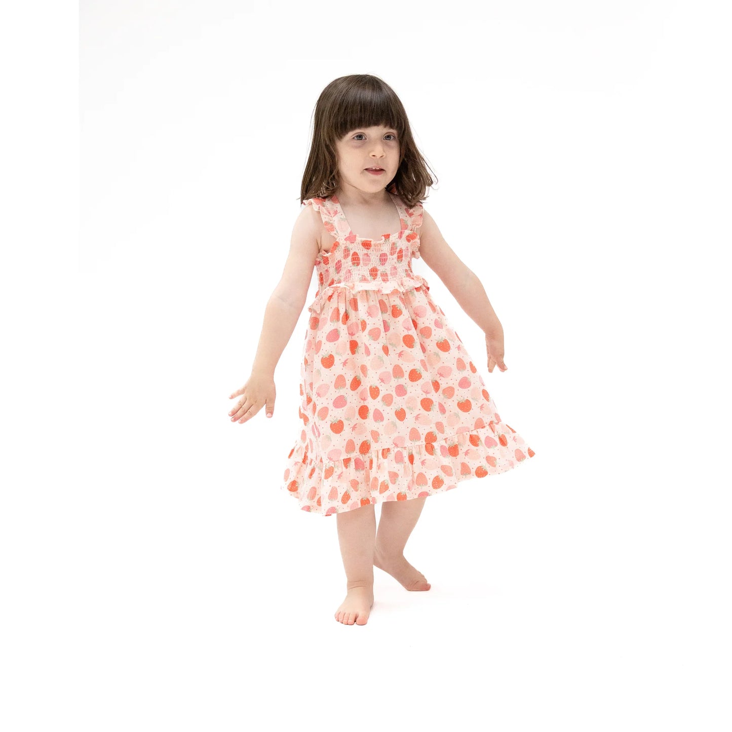 Smocked Ruffle Sundress - Strawberry Bliss