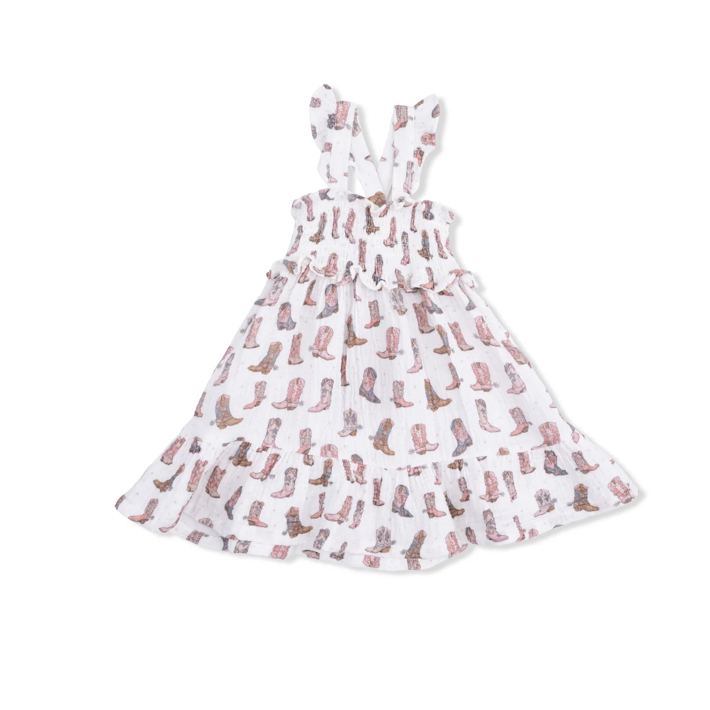Cowgirl Boots Smocked Ruffle Sundress & Bloomer