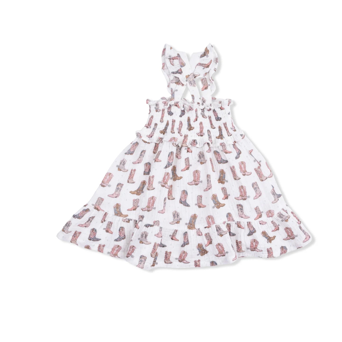 Cowgirl Boots Smocked Ruffle Sundress & Bloomer - view 3