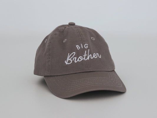 Big Brother Charcoal Twill Hat • Boys Cap for New Brothers