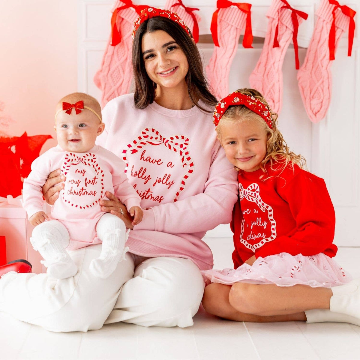 My First Christmas Sequin Bow Patch Long Sleeve Romper - view 6