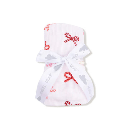 Candy Cane Bows Swaddle Blanket