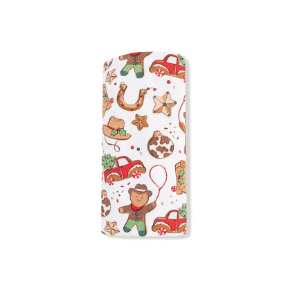 Cowboy Christmas Swaddle Blanket