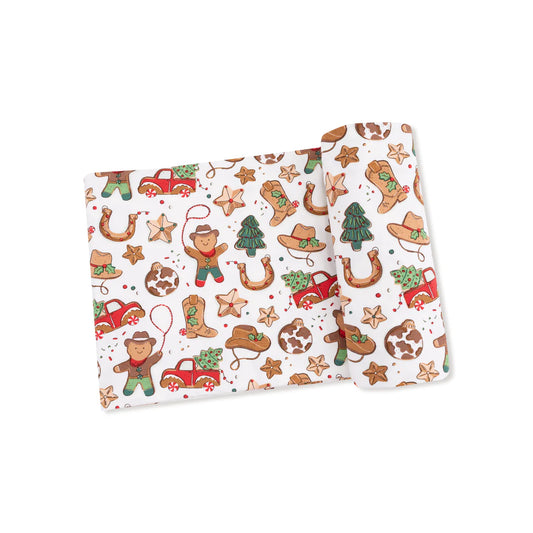 Cowboy Christmas Swaddle Blanket