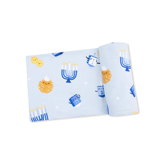 Hanukkah - Blue - Bamboo Swaddle Blanket