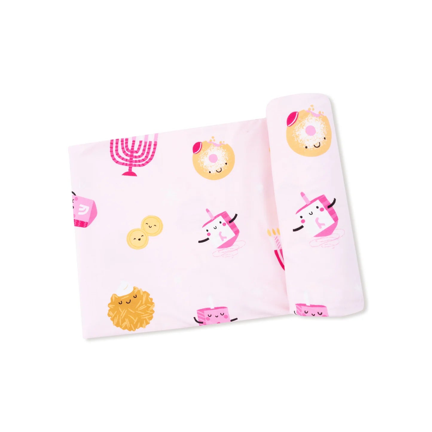 Hanukkah - Pink - Bamboo Swaddle Blanket