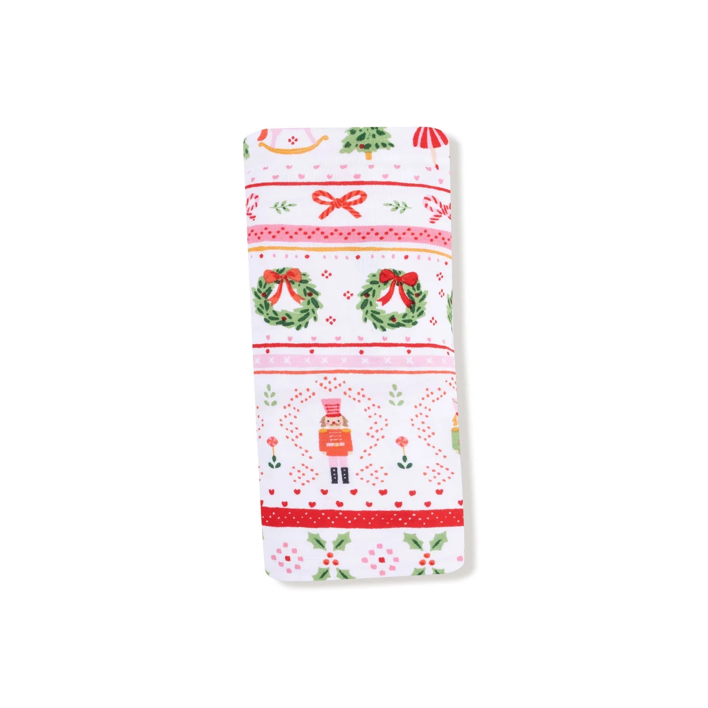 Sugar Plum Fairy + Nutcracker Fair Isle Pink Swaddle Blanket