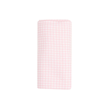Mini Gingham Pink Bamboo Swaddle Blanket