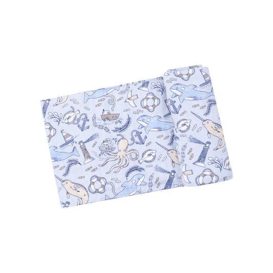 Nautical Notebook Bamboo Swaddle Blanket