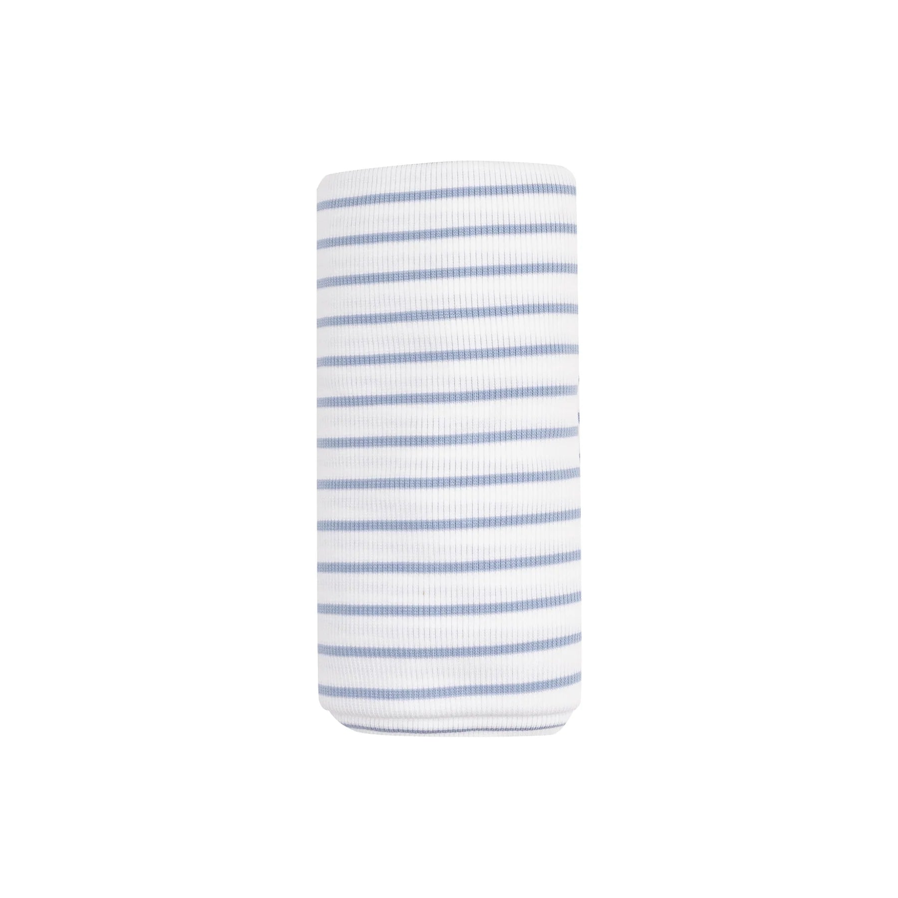 Ribbed Modal Swaddle Blanket - French Stripe Dusty Blue