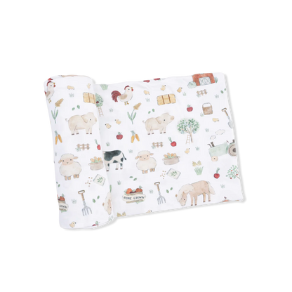 Cute Farm Animals Swaddle Blanket