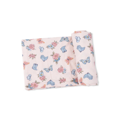 Country Girl Boots Swaddle Blanket