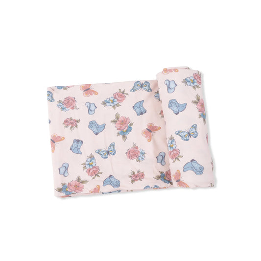 Country Girl Boots Swaddle Blanket