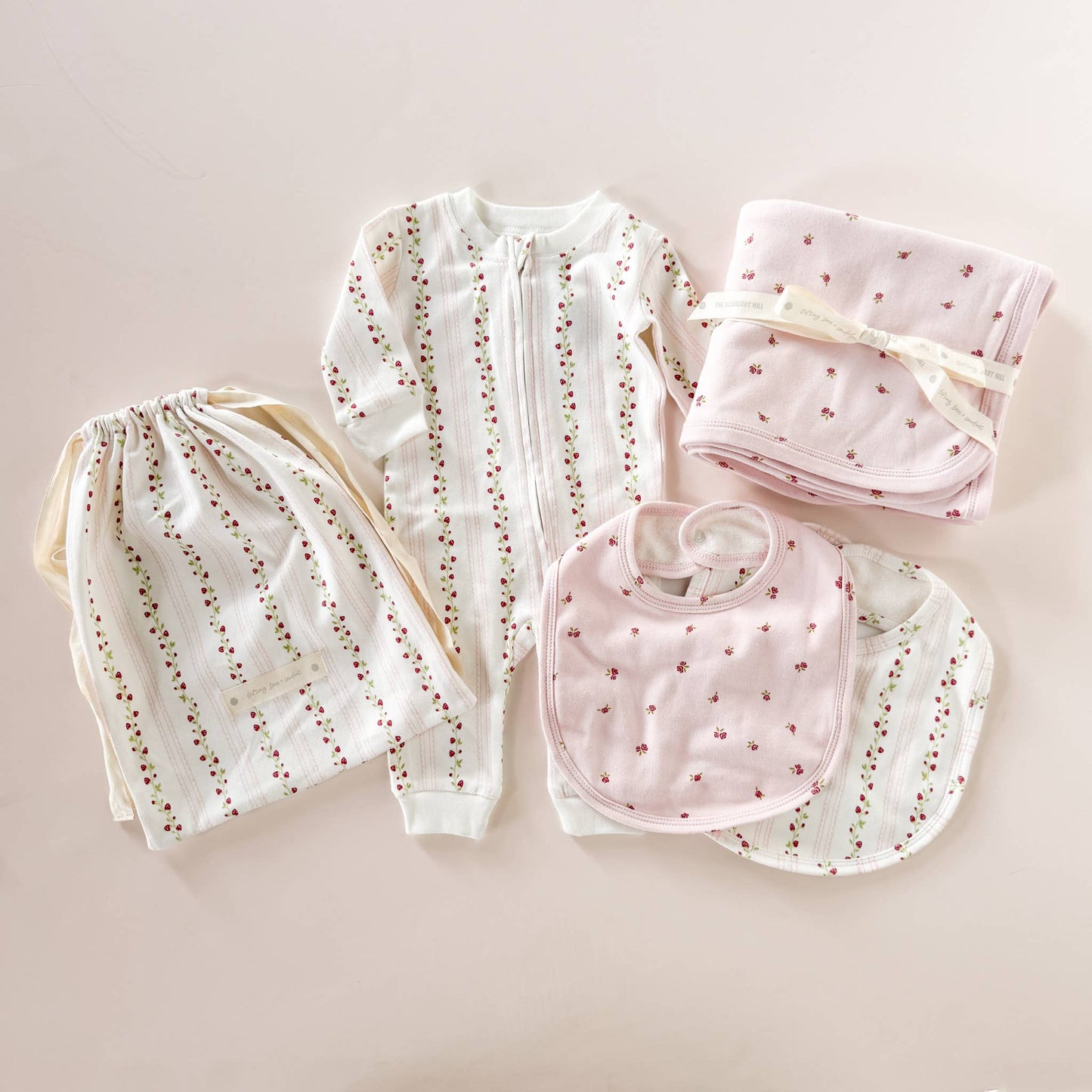 Rosebud Organic Cotton Knit Swaddle Blanket