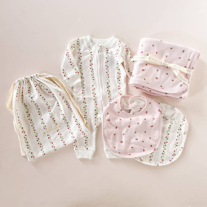 Rosebud Organic Cotton Knit Swaddle Blanket