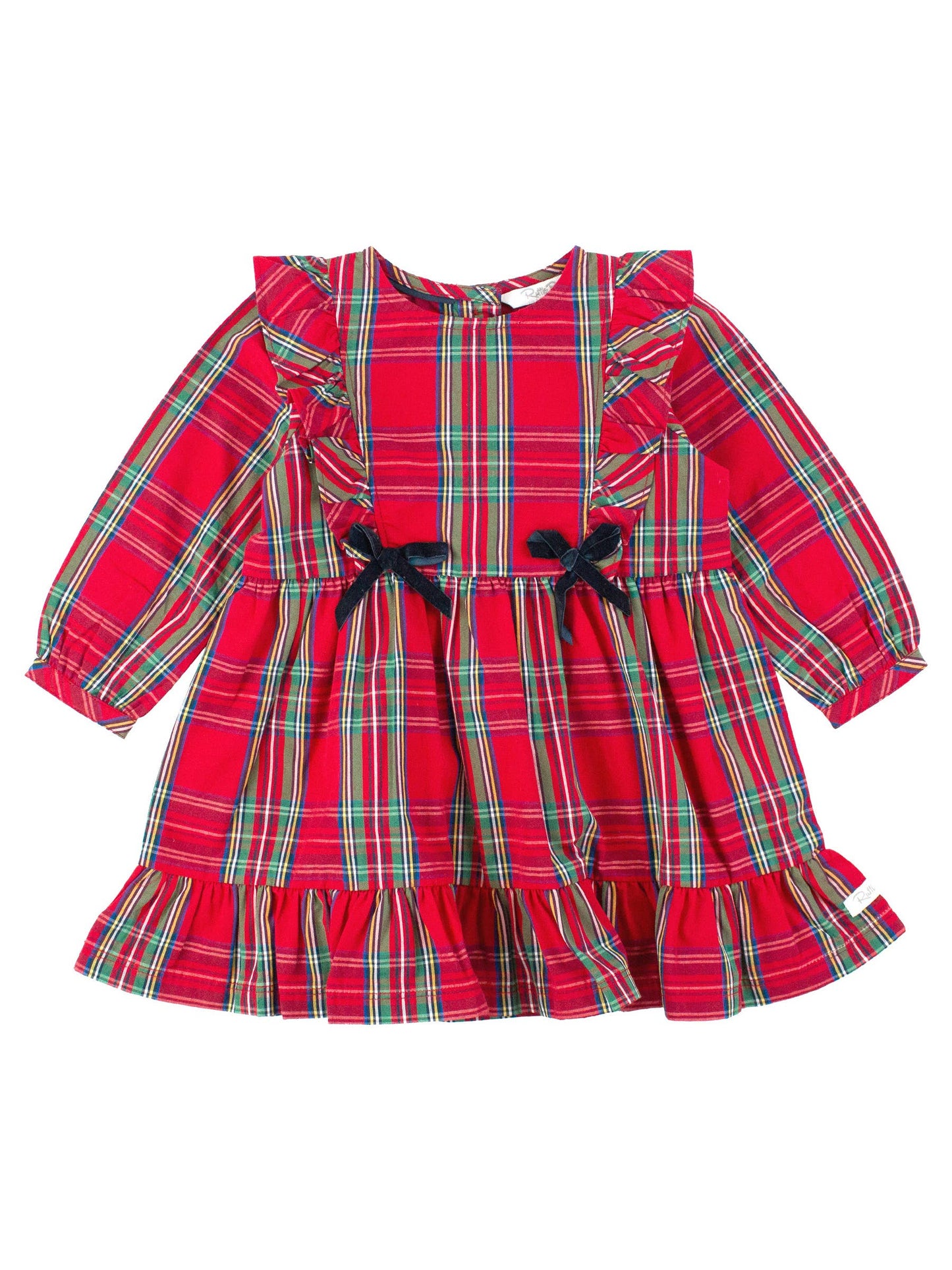 Tis The Season Plaid Ruffle Bow Dress