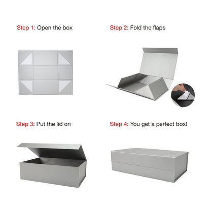 Collapsible Gift Box w/ Magnetic Square Flap (Large)