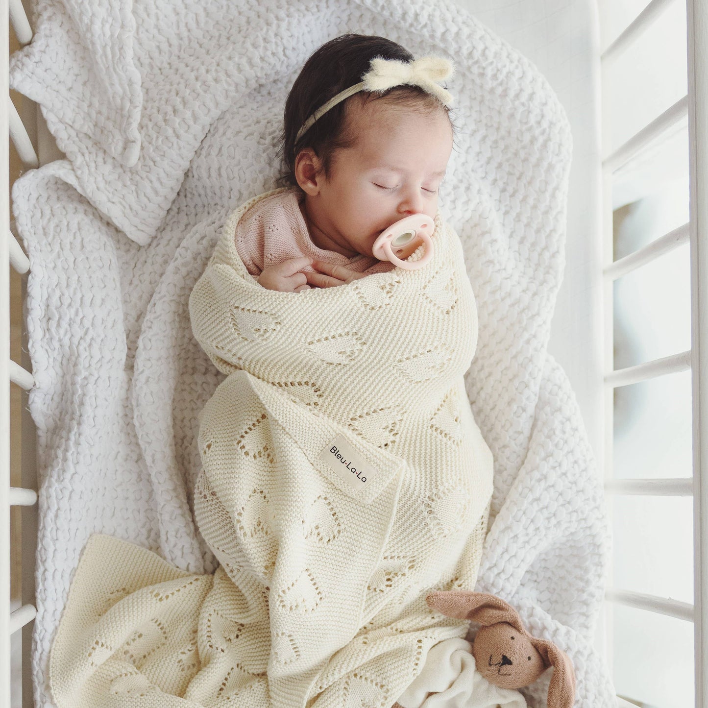 100% Luxury Cotton Swaddle Receiving Baby Blanket - Heart