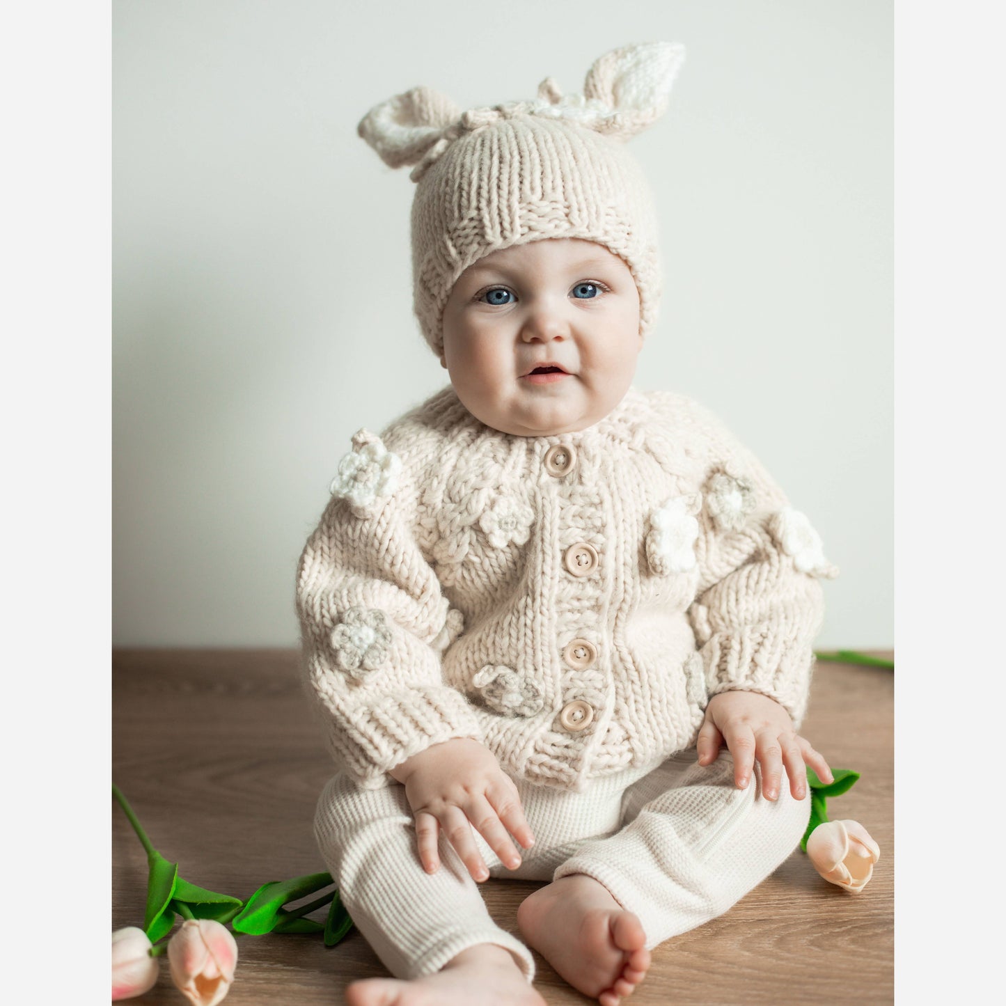 Flower Cardigan Sweater Natural Baby & Toddler