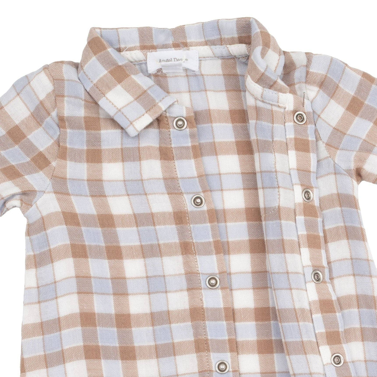 Western Plaid - Long Sleeve Polo Button Down Romper, view 2