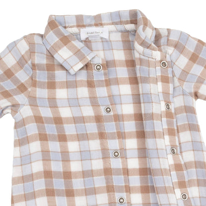 Western Plaid - Long Sleeve Polo Button Down Romper, view 2