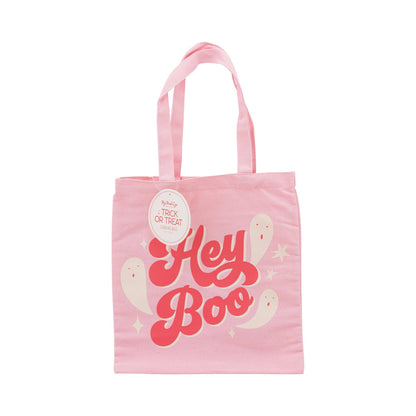 Hey Boo Trick or Treat Canvas Bag