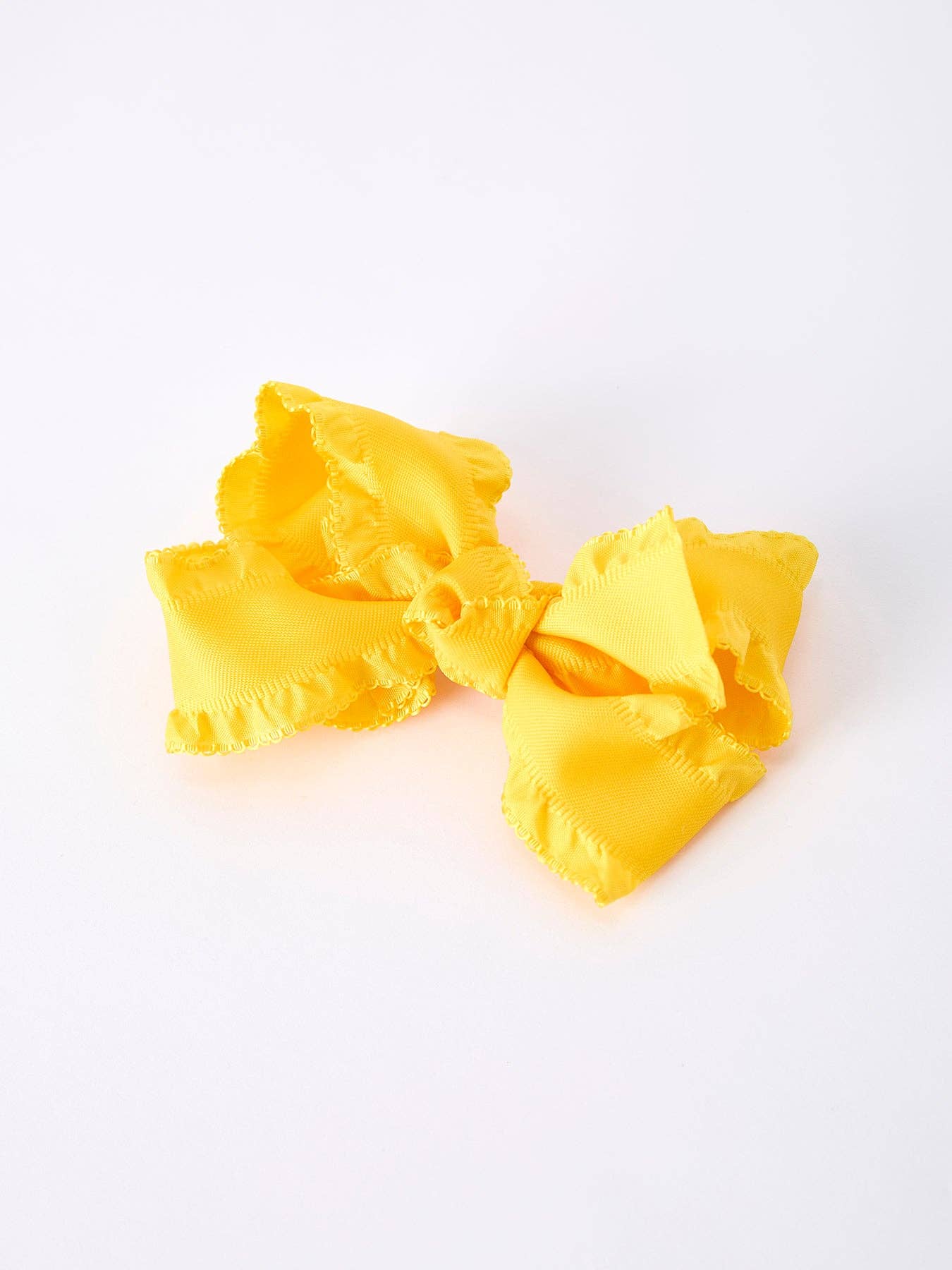 Ruffle Bow Hair Clip - 3.5 Inches