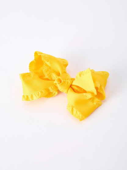 Ruffle Bow Hair Clip - 3.5 Inches