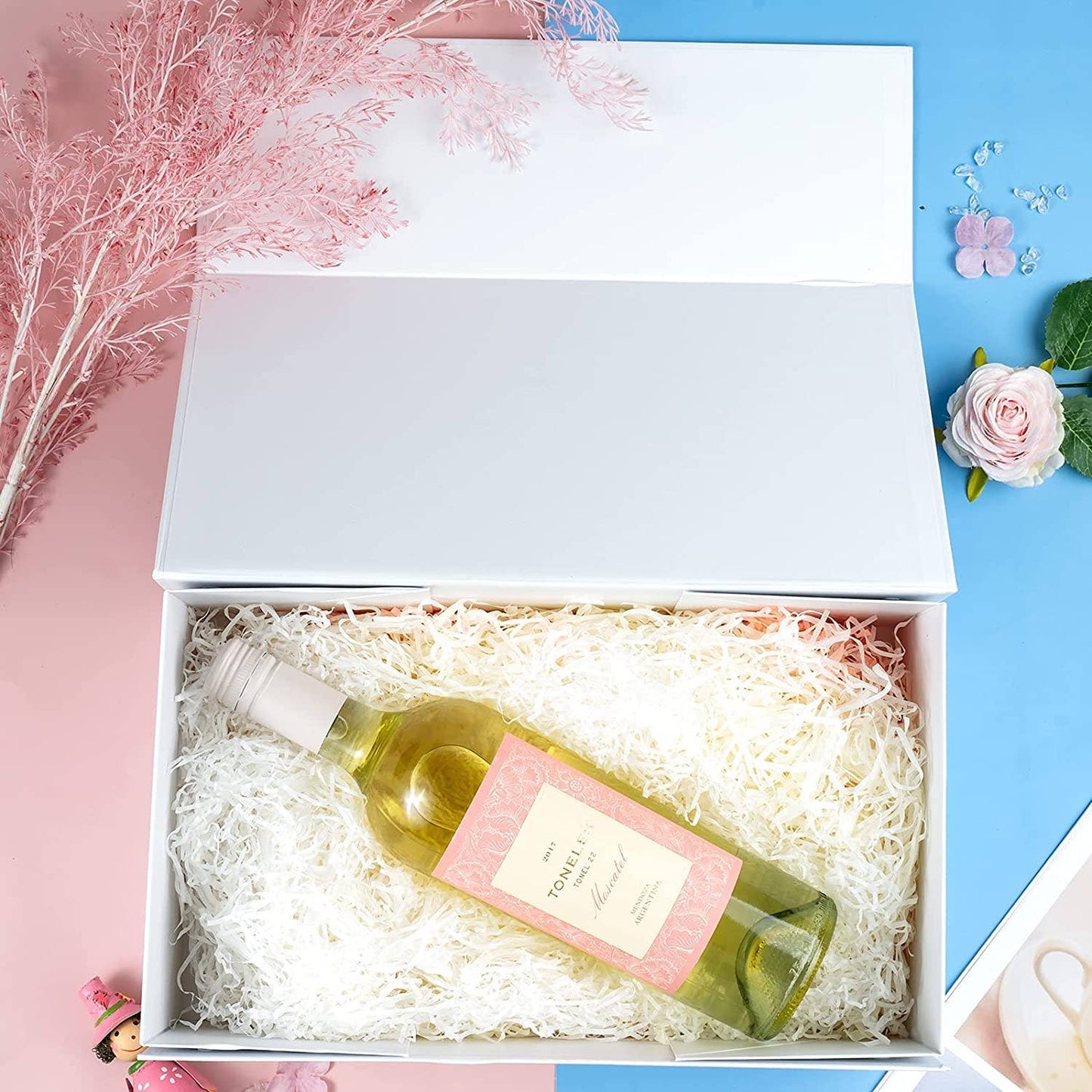 Collapsible Gift Box w/ Magnetic Square Flap (Large)